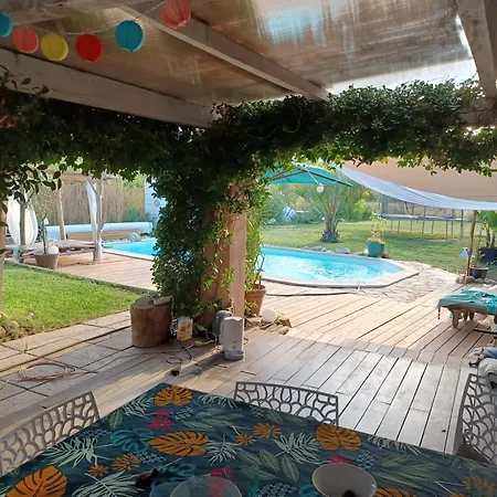 Maison Climatisee En Campagne, Piscine, Spa, Terrasses Couvertes Grand Jardin Ombrage Villa